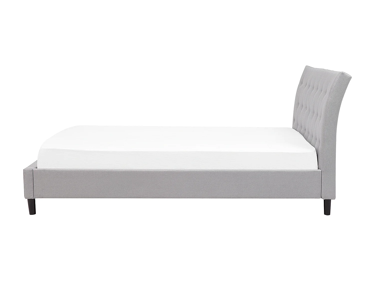 Lit avec sommier Tissu SAVERNE 160 x 200 cm Gris clair