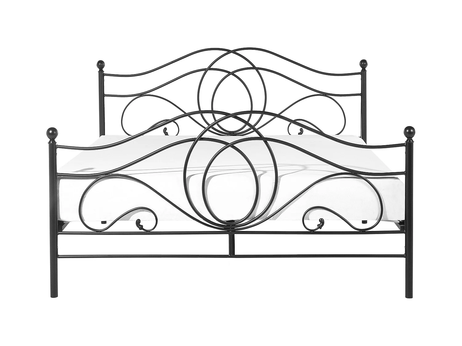 Lit avec sommier Métal LYRA 140 x 200 cm Noir