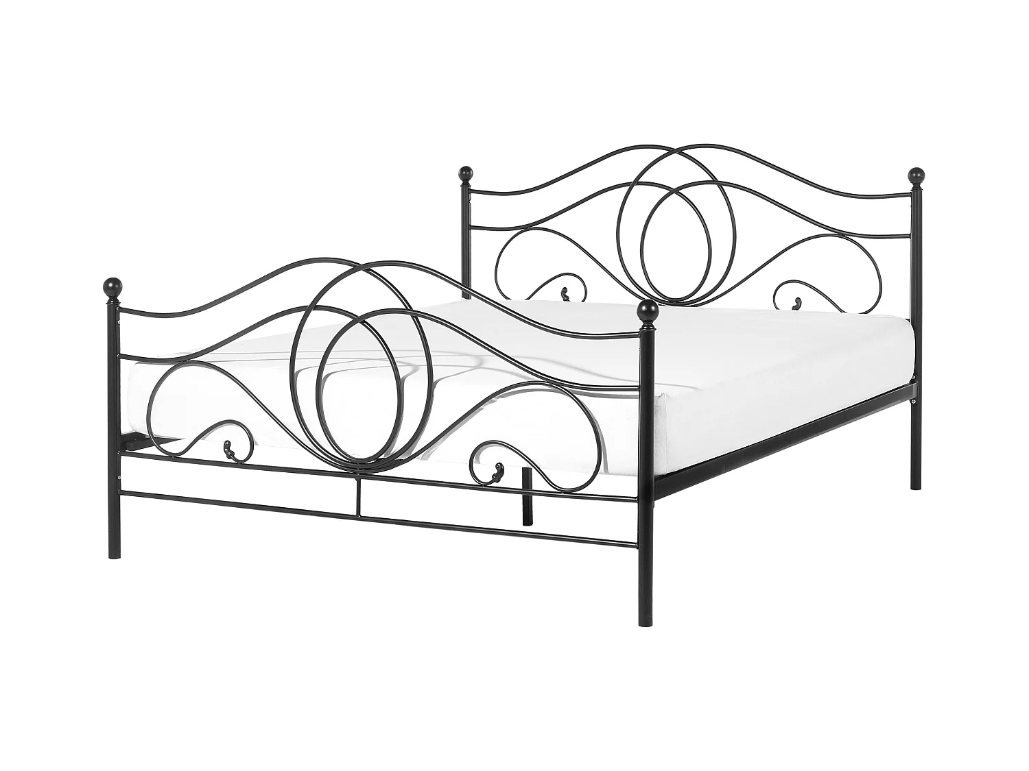 Lit avec sommier Métal LYRA 140 x 200 cm Noir