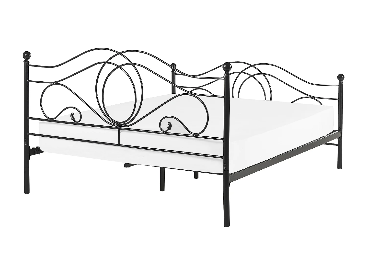 Lit avec sommier Métal LYRA 140 x 200 cm Noir