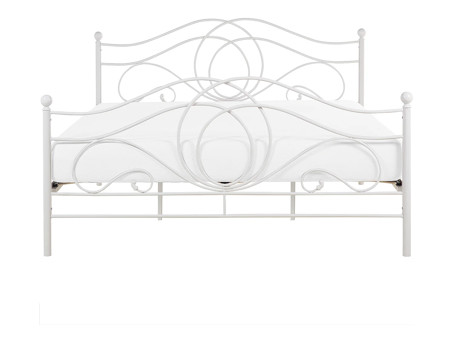 Lit avec sommier Métal LYRA 180 x 200 cm Blanc