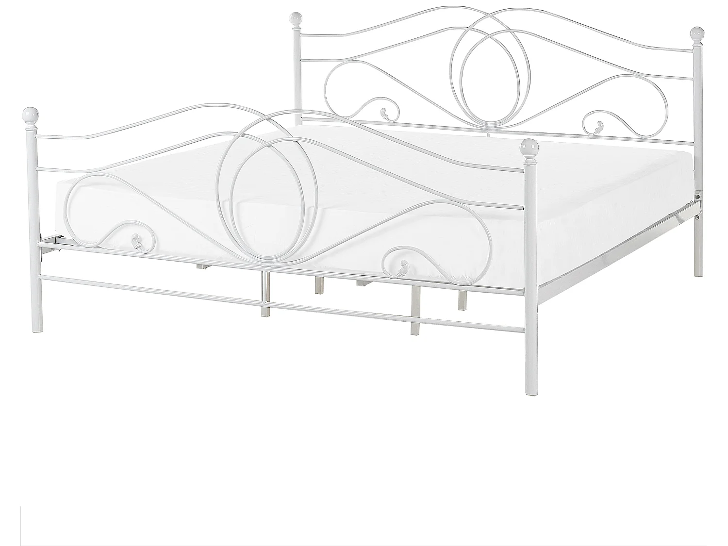 Bett mit Lattenrost Metall LYRA 180 x 200 cm Weiss