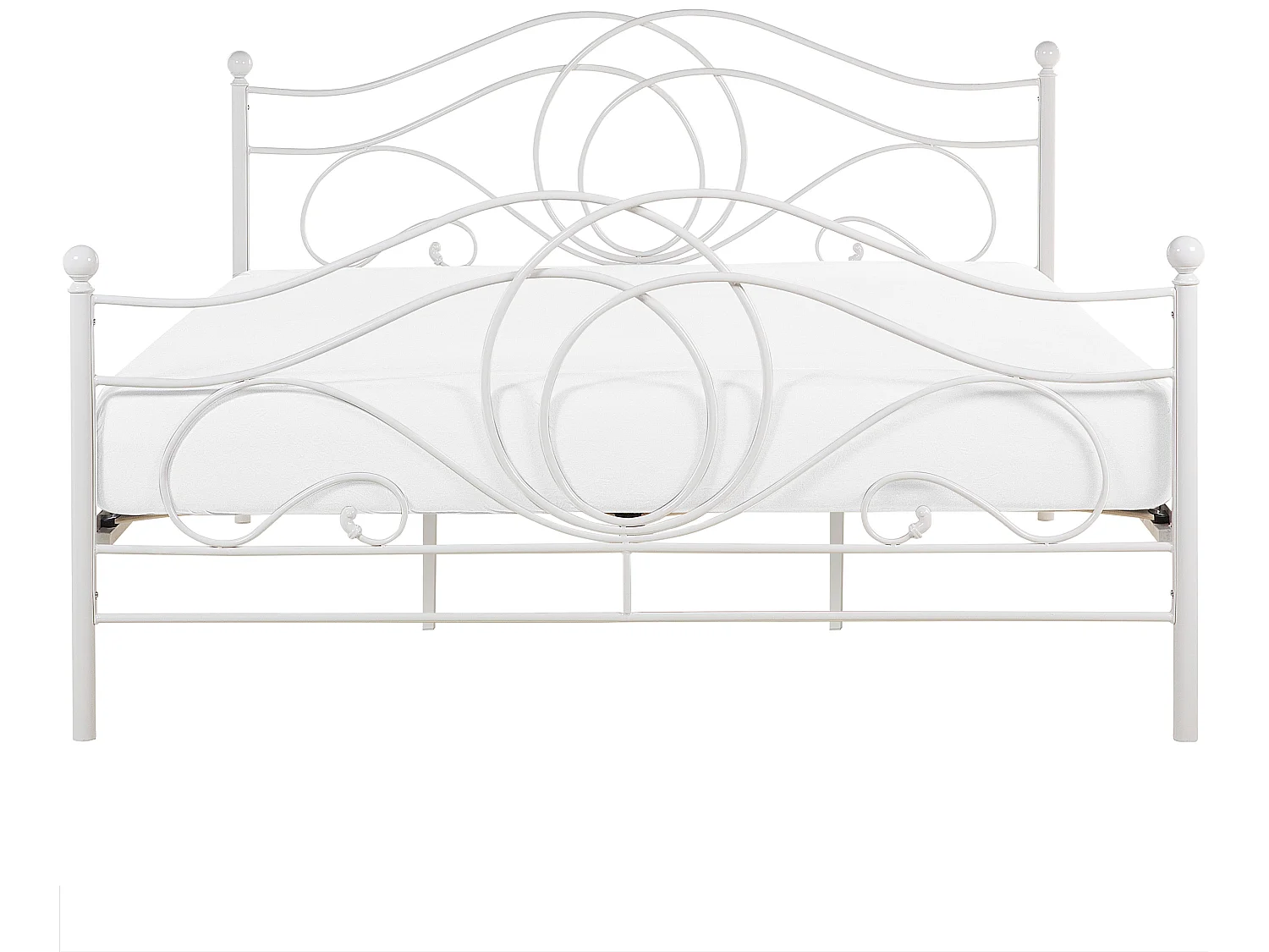 Bett mit Lattenrost Metall LYRA 180 x 200 cm Weiss