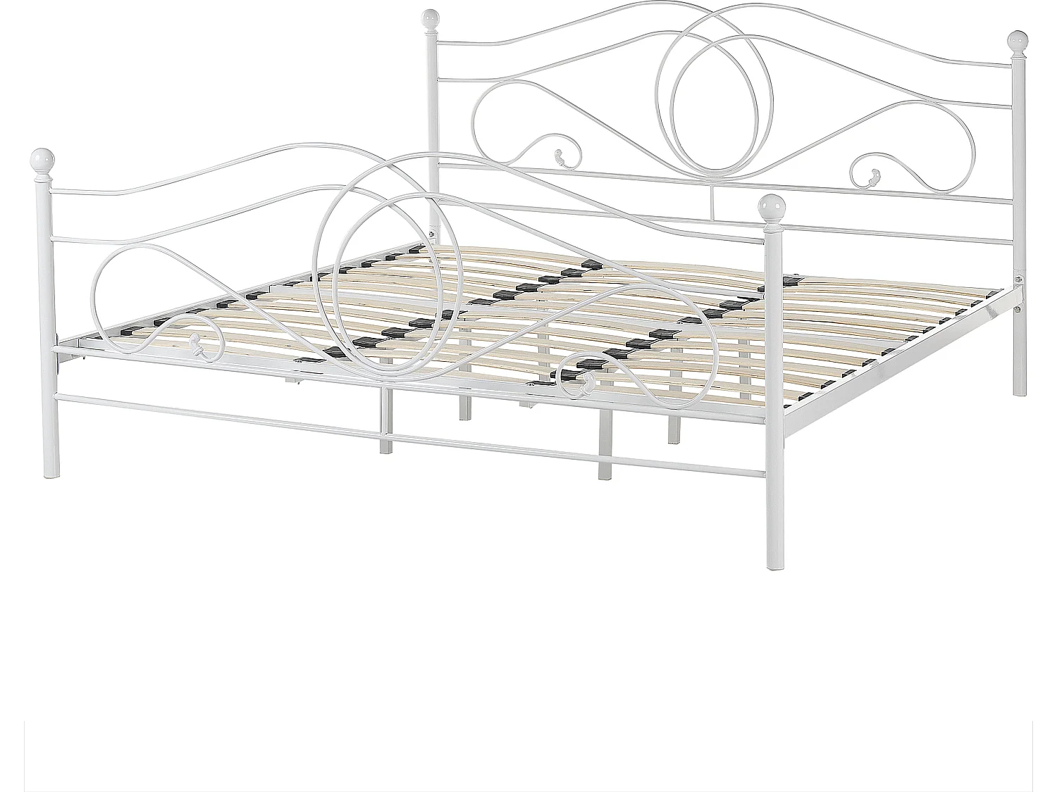 Bett mit Lattenrost Metall LYRA 180 x 200 cm Weiss
