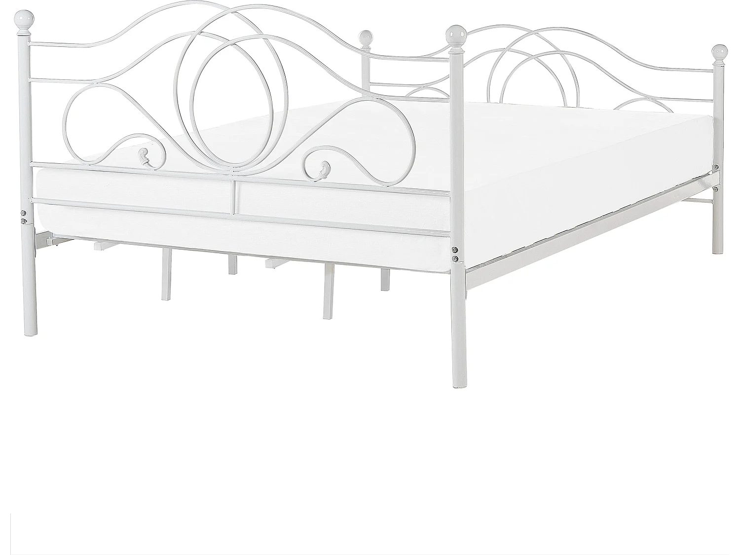 Bett mit Lattenrost Metall LYRA 180 x 200 cm Weiss