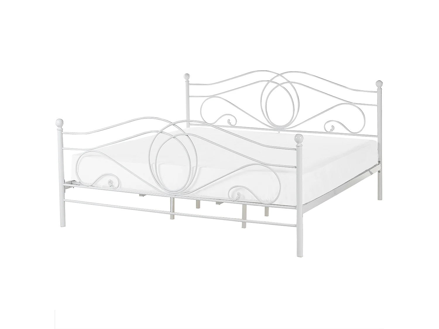 Lit avec sommier Métal LYRA 180 x 200 cm Blanc