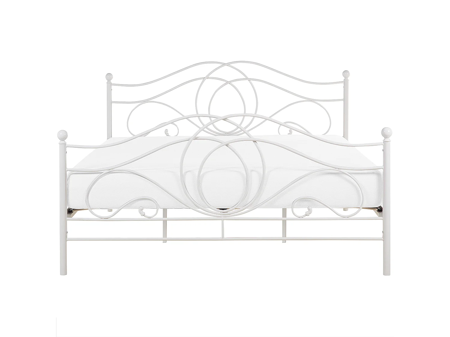 Lit avec sommier Métal LYRA 180 x 200 cm Blanc