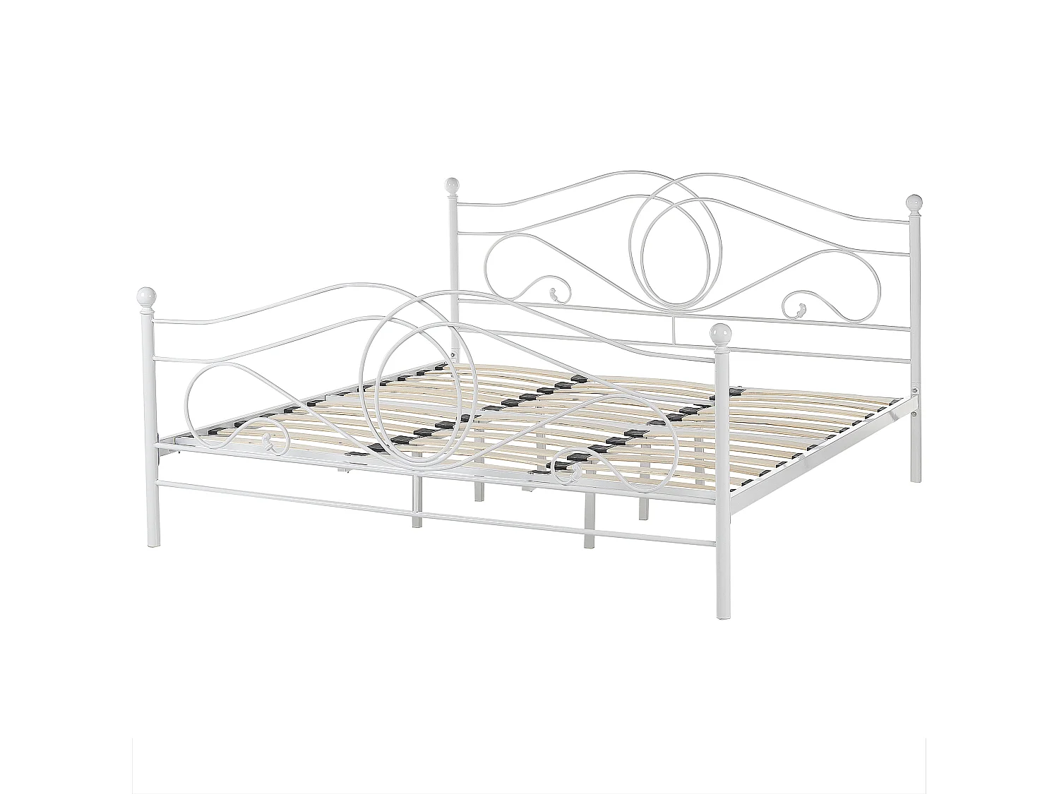 Lit avec sommier Métal LYRA 180 x 200 cm Blanc