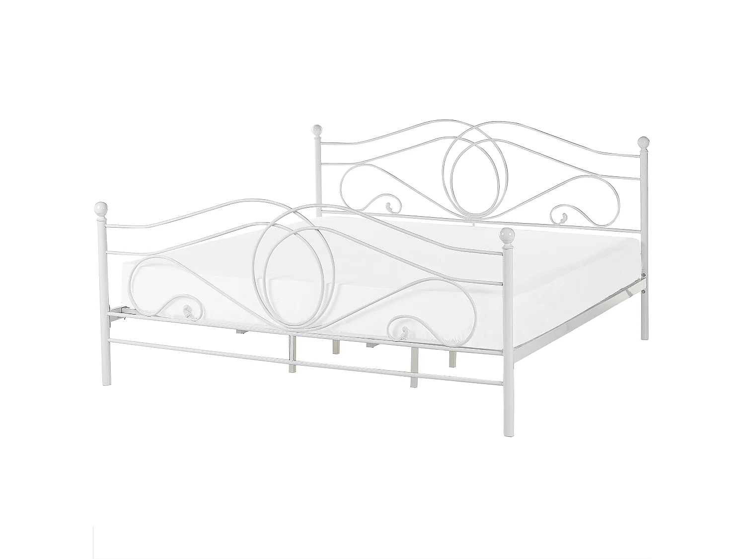 Lit avec sommier Métal LYRA 180 x 200 cm Blanc