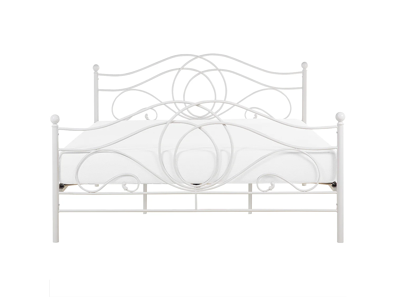 Lit avec sommier Métal LYRA 180 x 200 cm Blanc