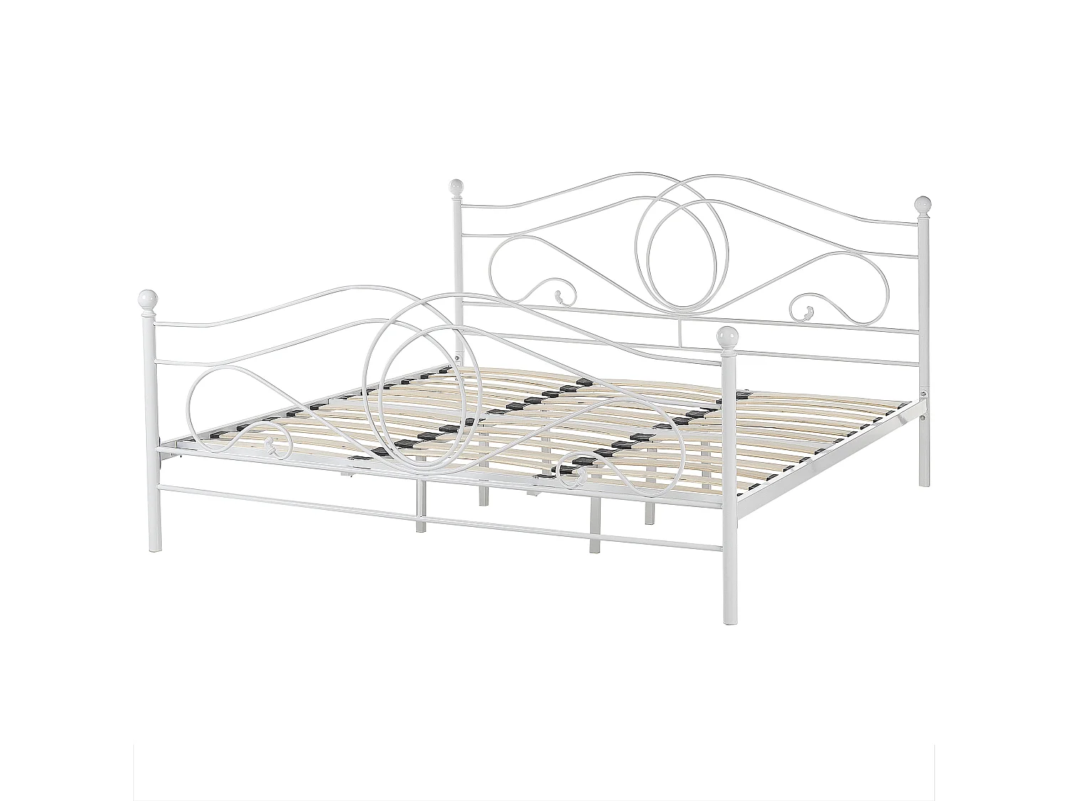 Lit avec sommier Métal LYRA 180 x 200 cm Blanc