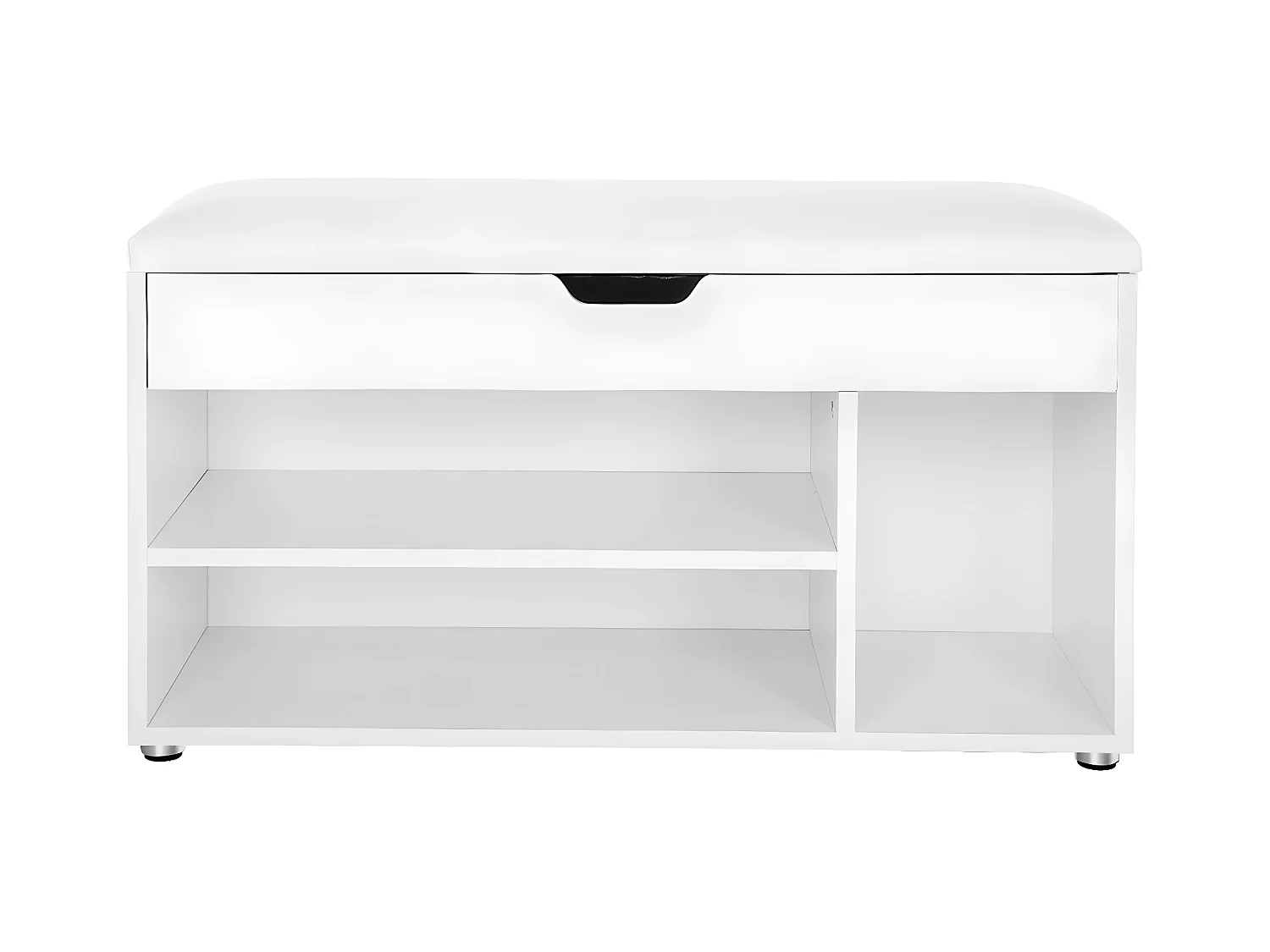 Banc à chaussures 3 compartiments et 1 espace coffre avec assise confortable - H44 cm