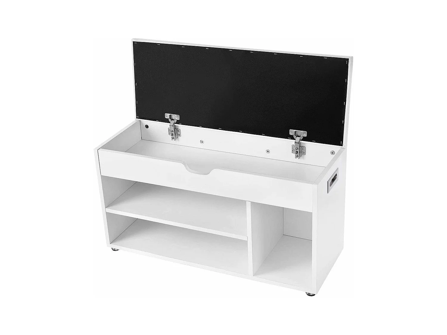 Banc à chaussures 3 compartiments et 1 espace coffre avec assise confortable - H44 cm