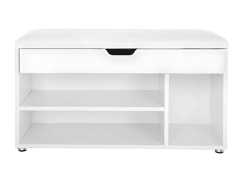 Schoenenbank met 3 compartimenten en 1 opbergvak met comfortabele zitting - H44 cm