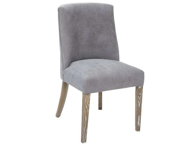 Chaise de table assise Grise et pieds en Bois d' Hévéa