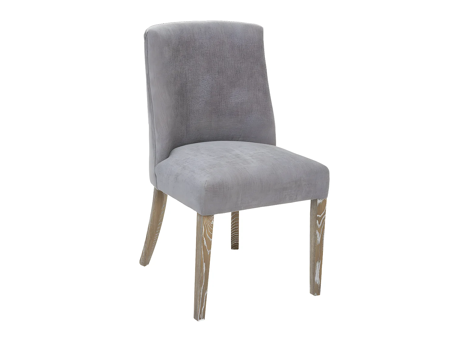 Chaise de table assise Grise et pieds en Bois d' Hévéa