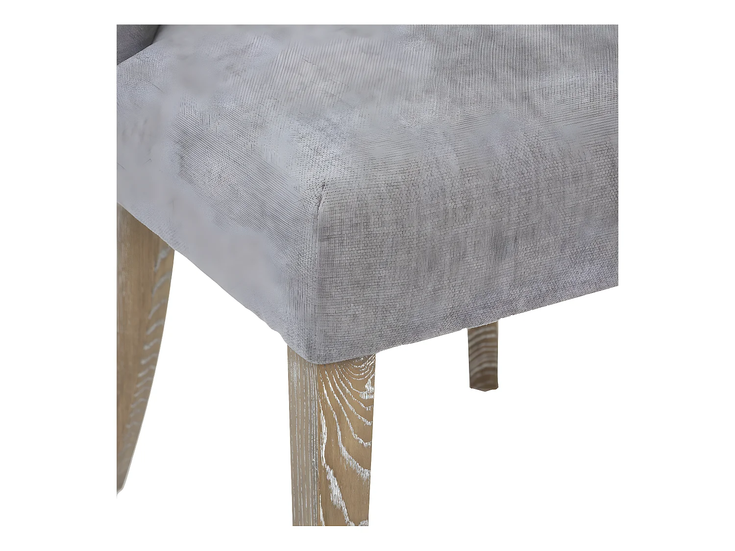 Chaise de table assise Grise et pieds en Bois d' Hévéa