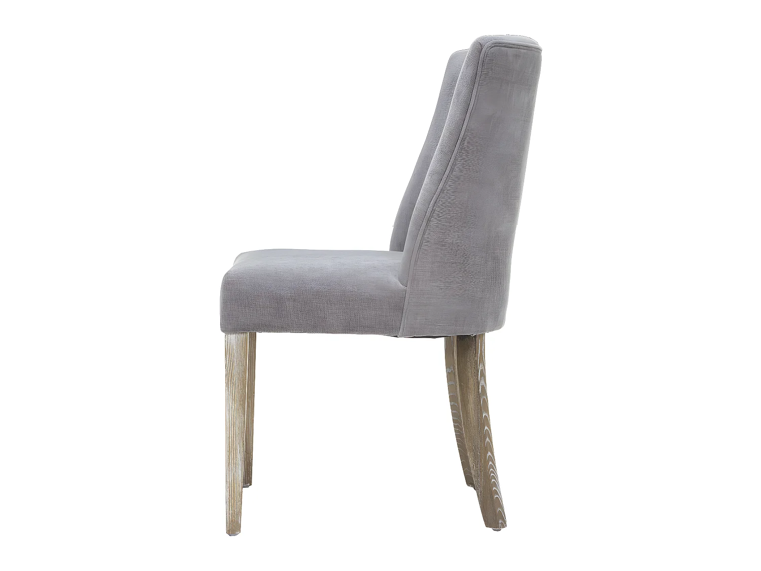 Chaise de table assise Grise et pieds en Bois d' Hévéa