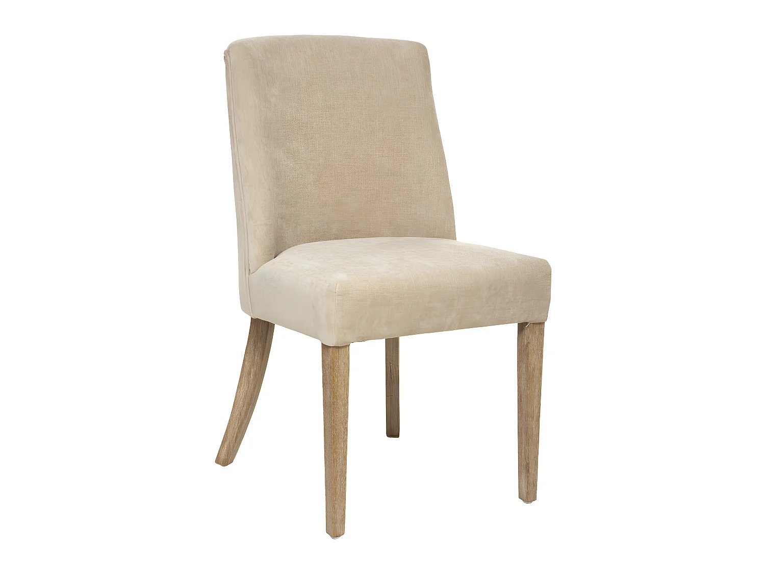 Chaise de table assise Beige Lin et pieds en Bois d' Hévéa