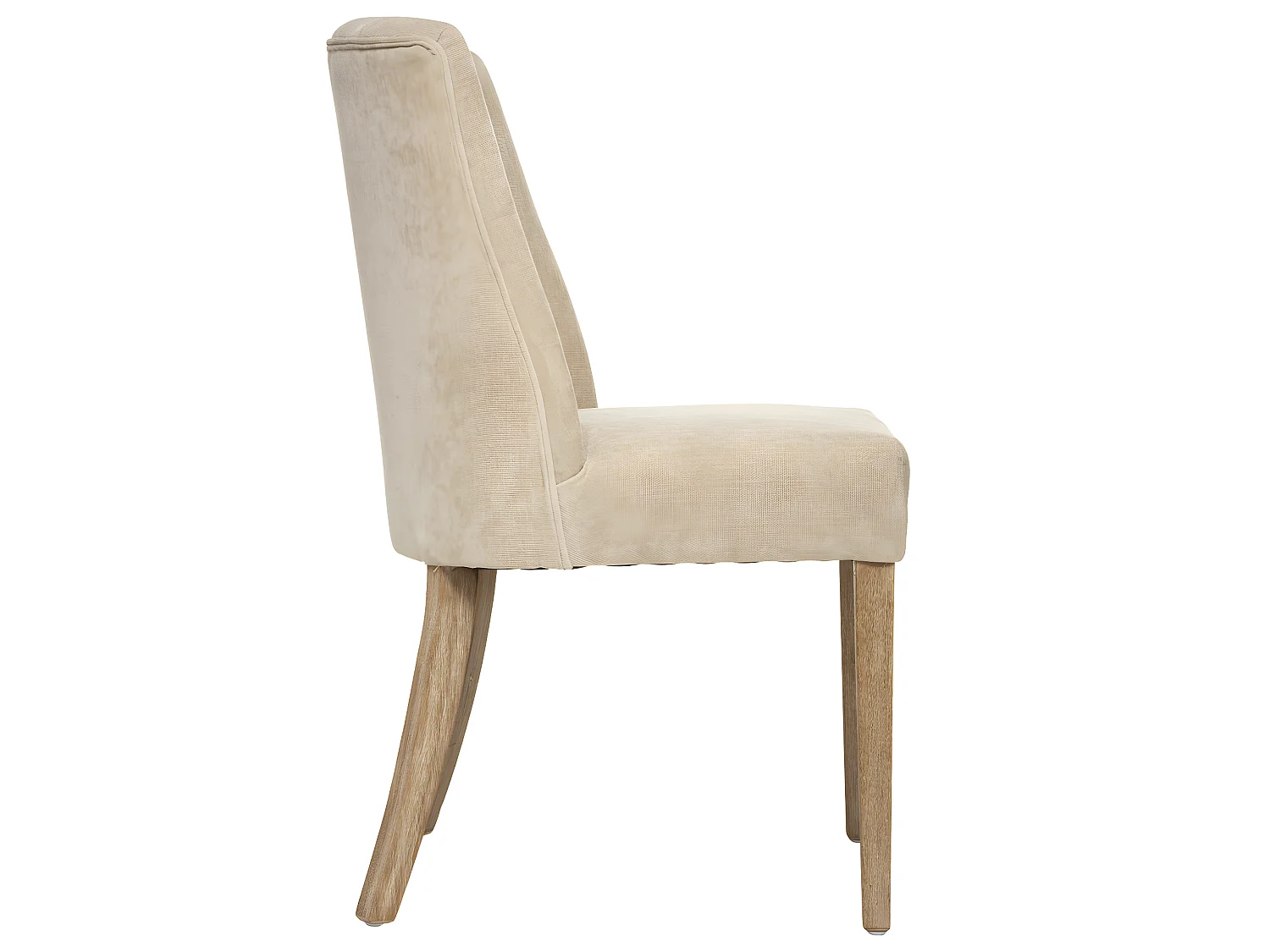 Chaise de table assise Beige Lin et pieds en Bois d' Hévéa