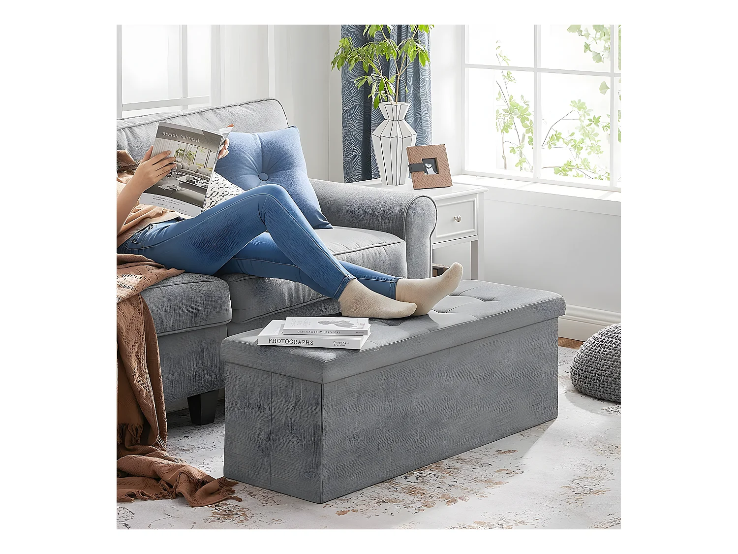 Cassa con 2 scomparti interni - L110 cm