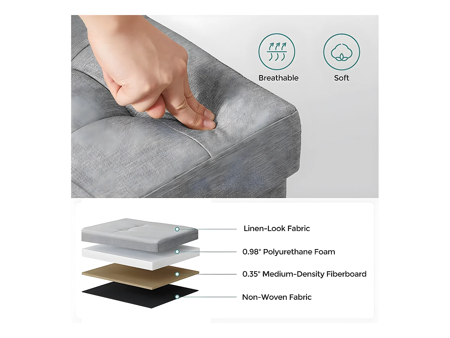 Cassa con 2 scomparti interni - L110 cm