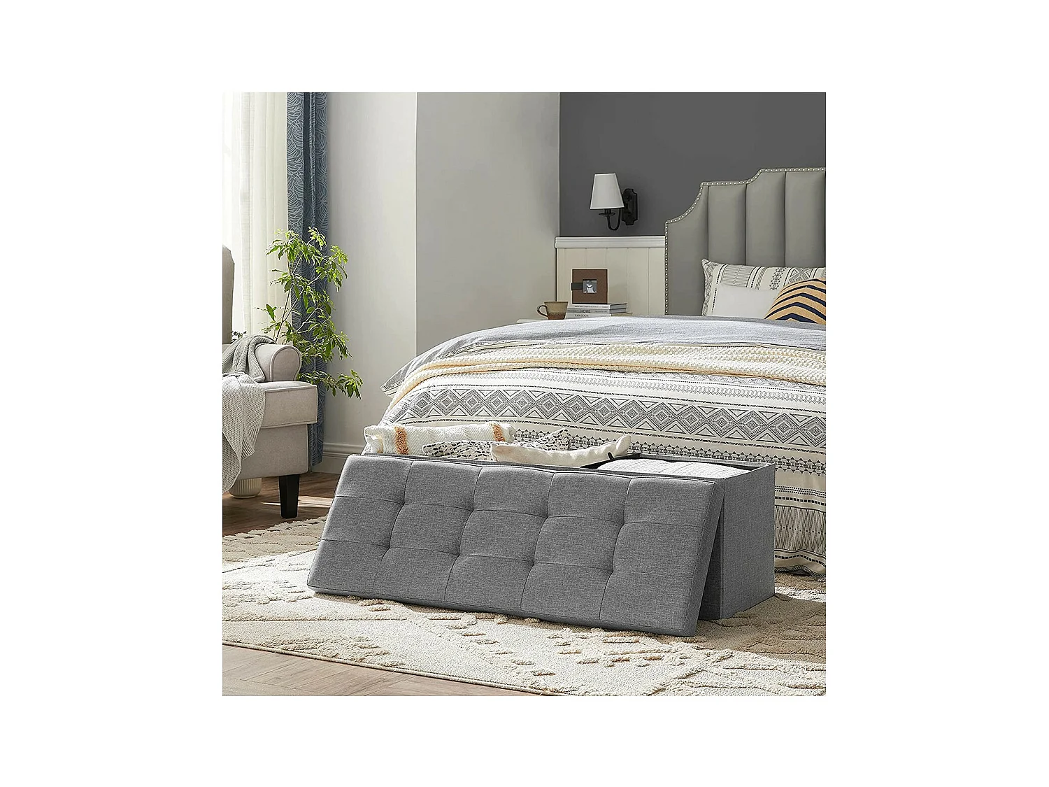 Caja de almacenamiento con 2 compartimentos interiores - L110 cm