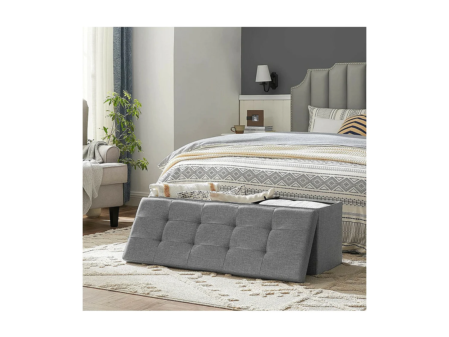 Caja de almacenamiento con 2 compartimentos interiores - L110 cm