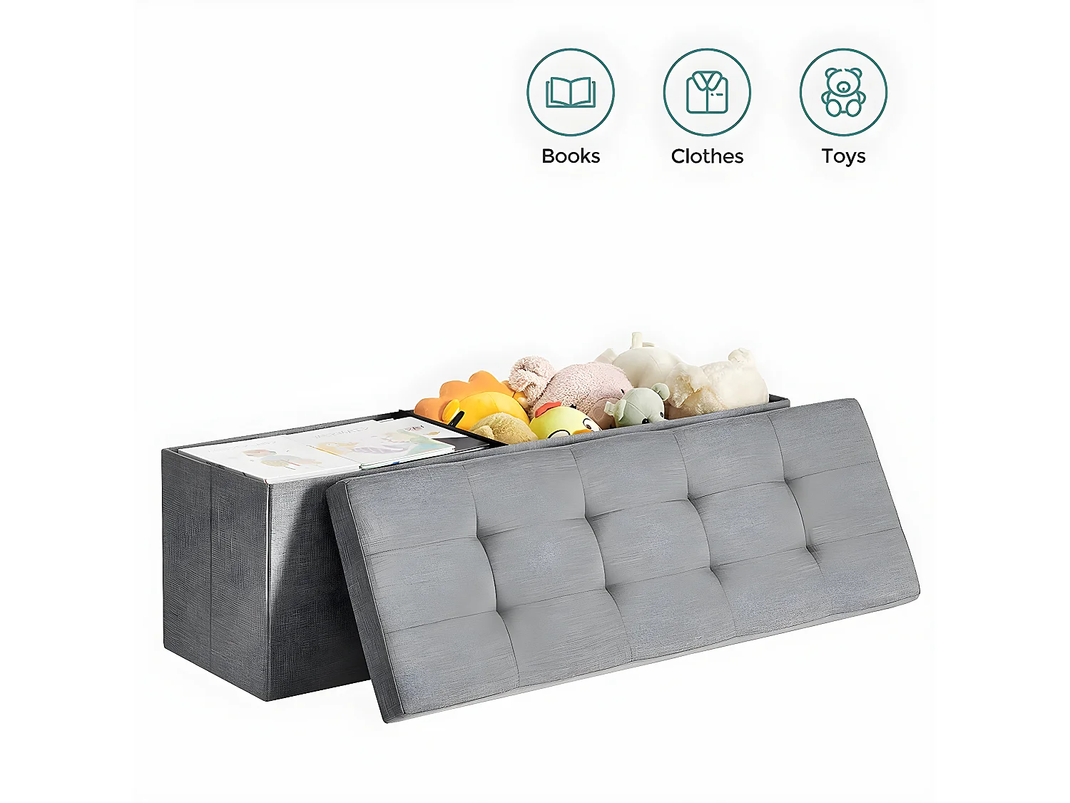 Caja de almacenamiento con 2 compartimentos interiores - L110 cm