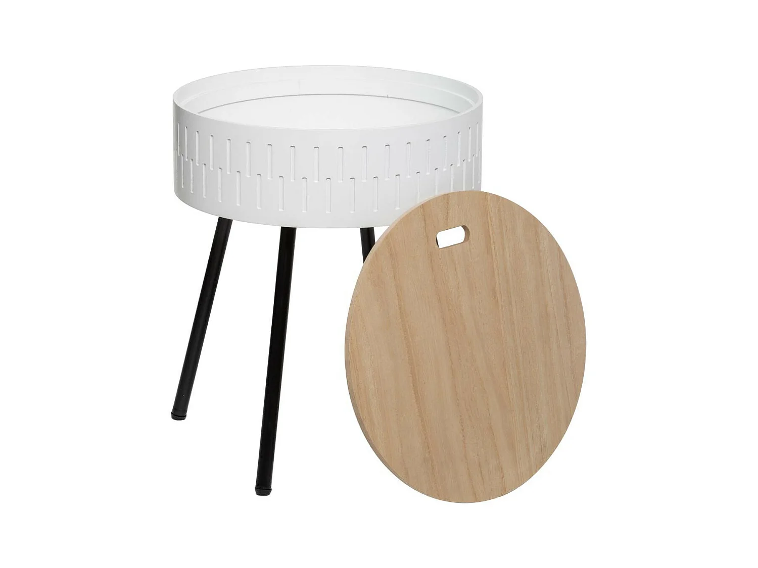 2 en 1 Table à Café et Coffre de rangement Blanc