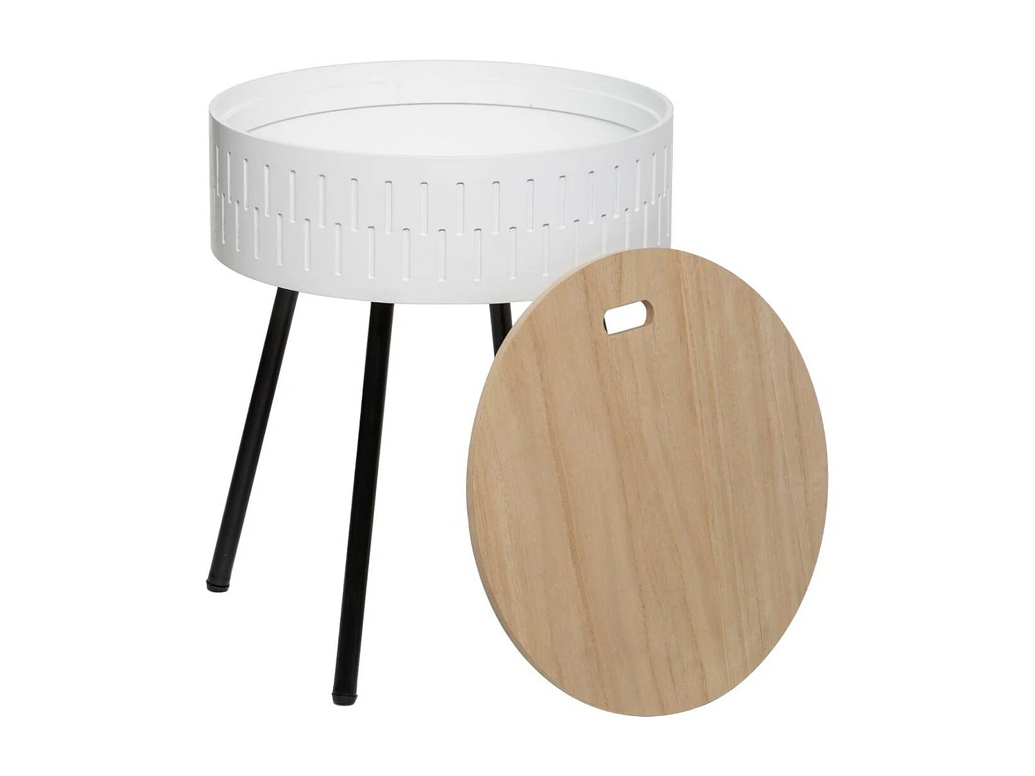 2 en 1 Table à Café et Coffre de rangement Blanc