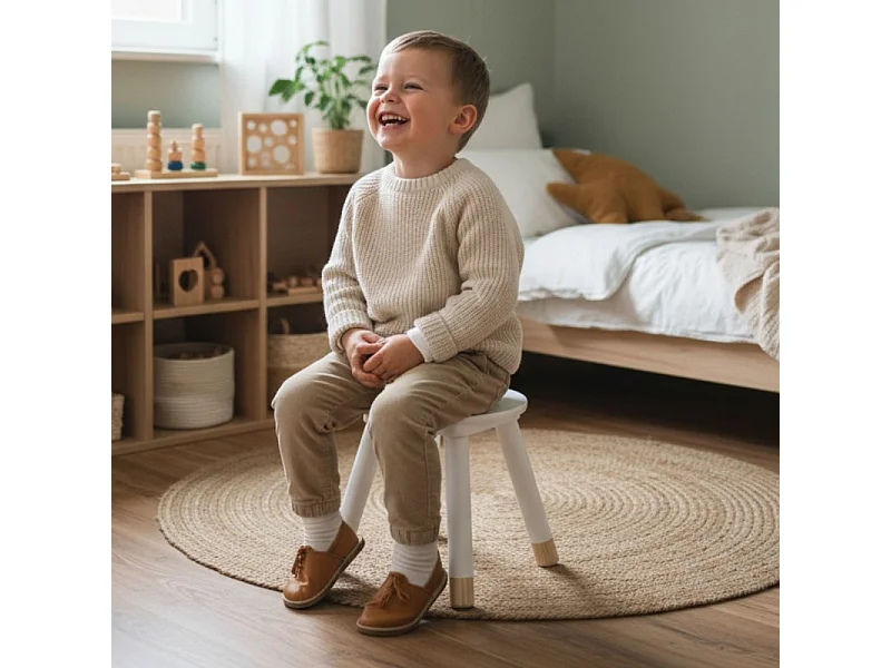 Tabouret pour Enfant en Bois Blanc