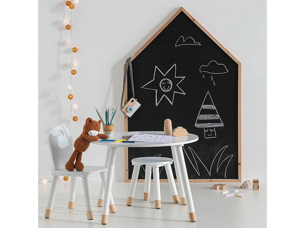 Tabouret pour Enfant en Bois Blanc