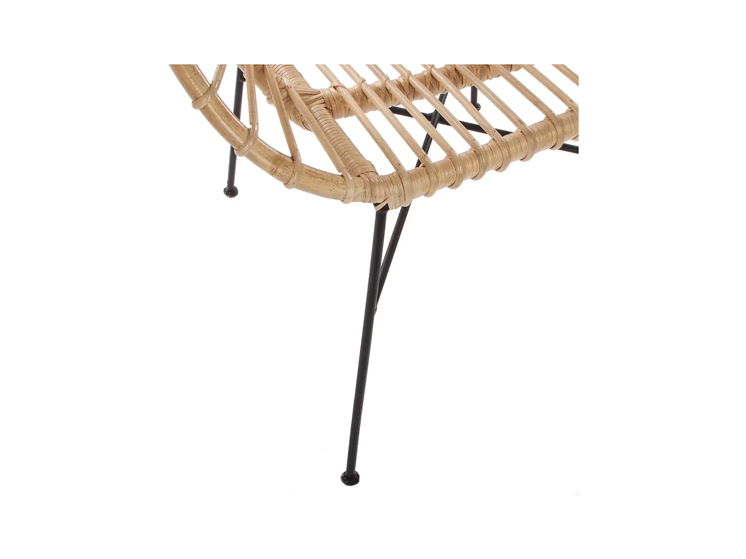 Fauteuil en Métal Noir et Rotin H 86 cm