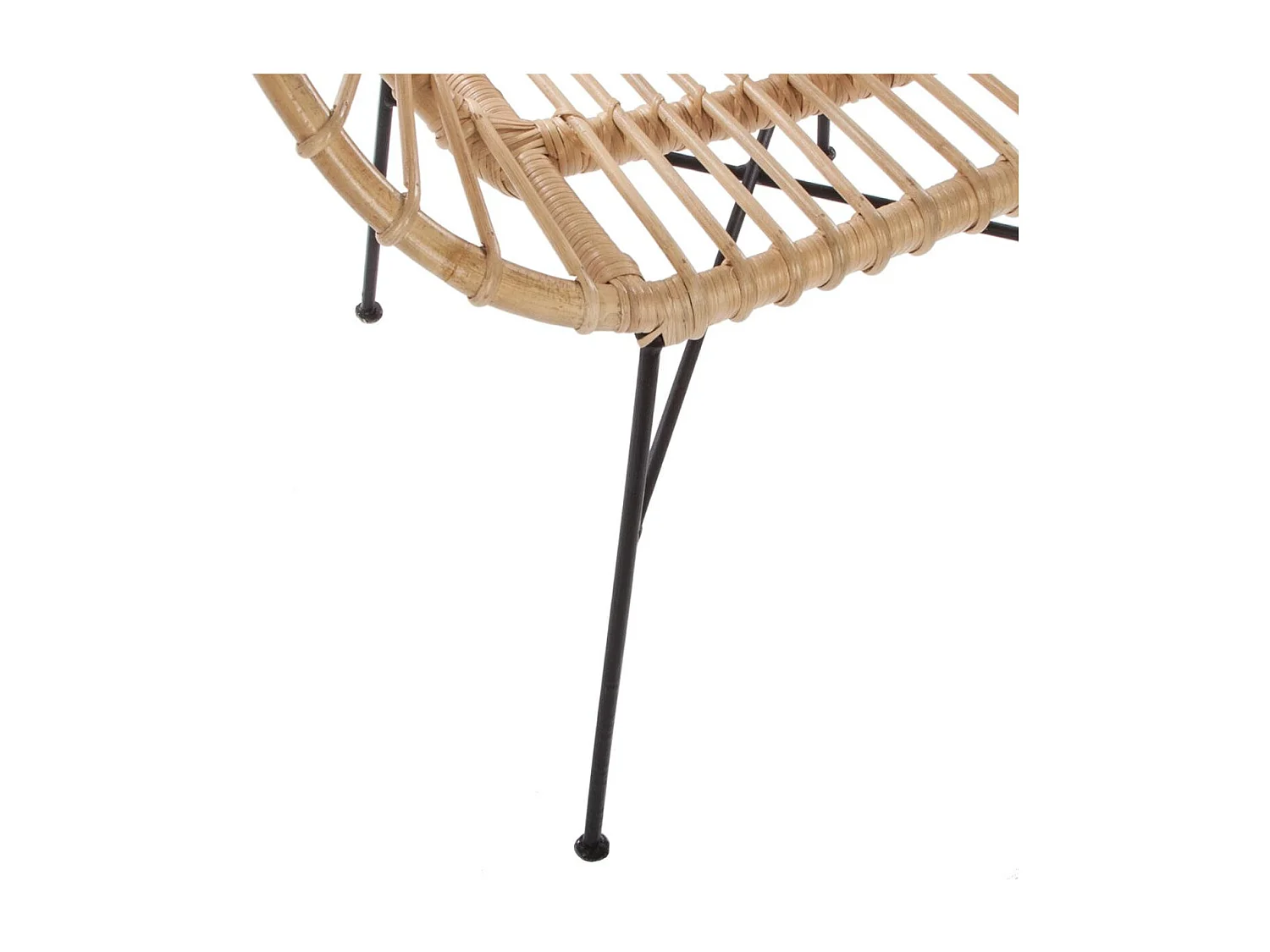 Fauteuil en Métal Noir et Rotin H 86 cm