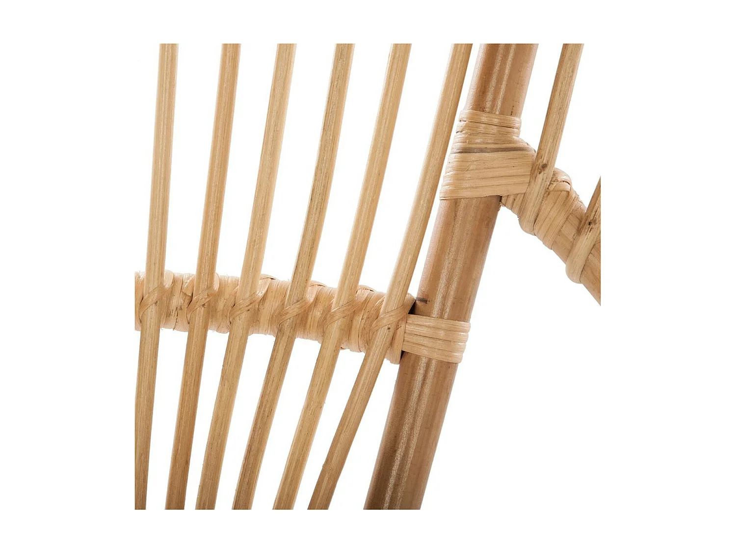 Fauteuil en Métal Noir et Rotin H 86 cm