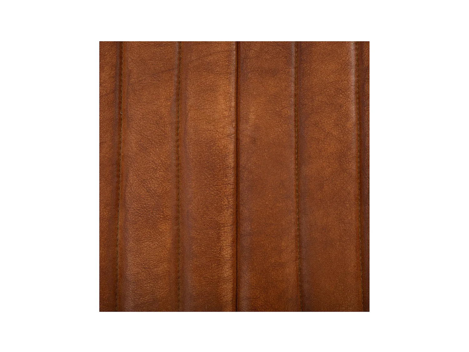 Fauteuil rétro en Cuir Cognac et structure en Métal Noir