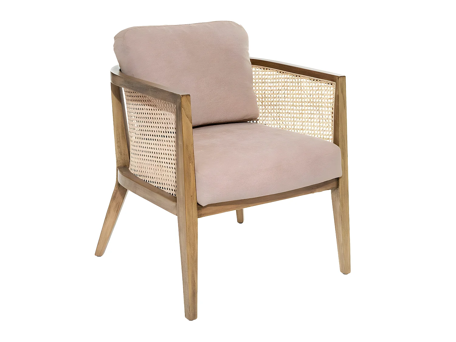 Fauteuil en Bois de Peuplier et Cannage Rotin