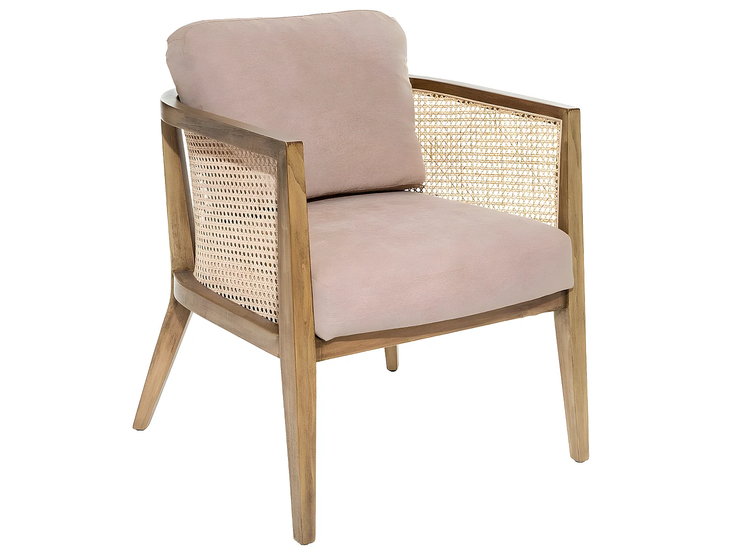 Fauteuil en Bois de Peuplier et Cannage Rotin