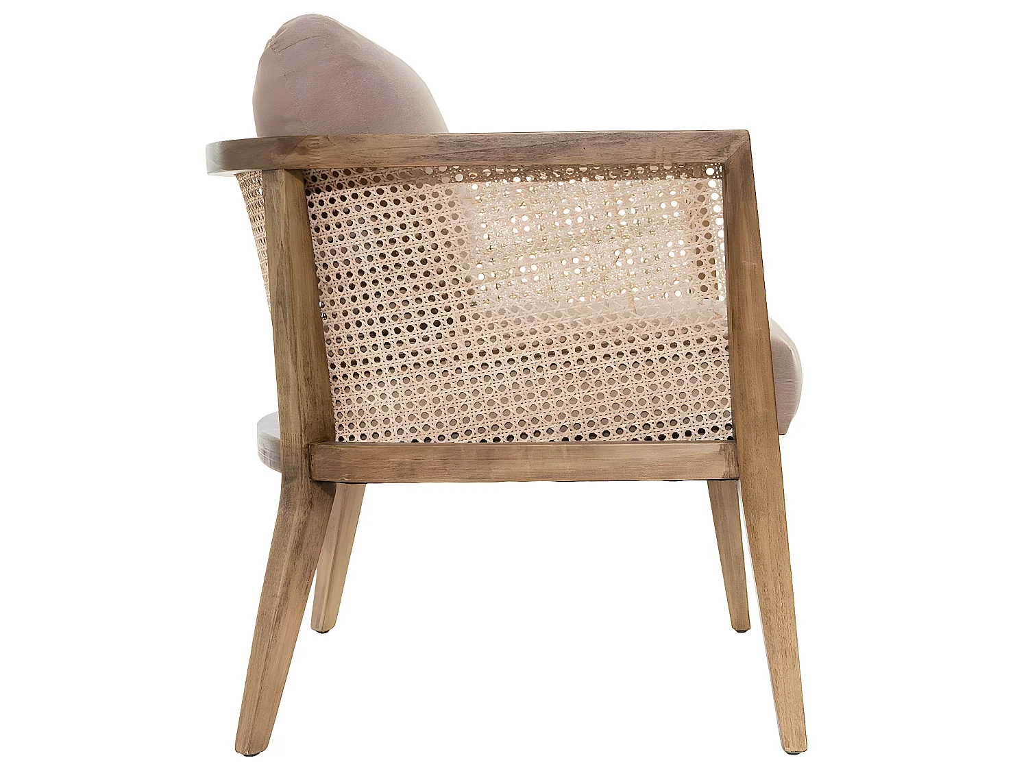 Fauteuil en Bois de Peuplier et Cannage Rotin