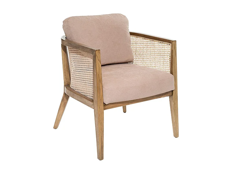 Fauteuil en Bois de Peuplier et Cannage Rotin