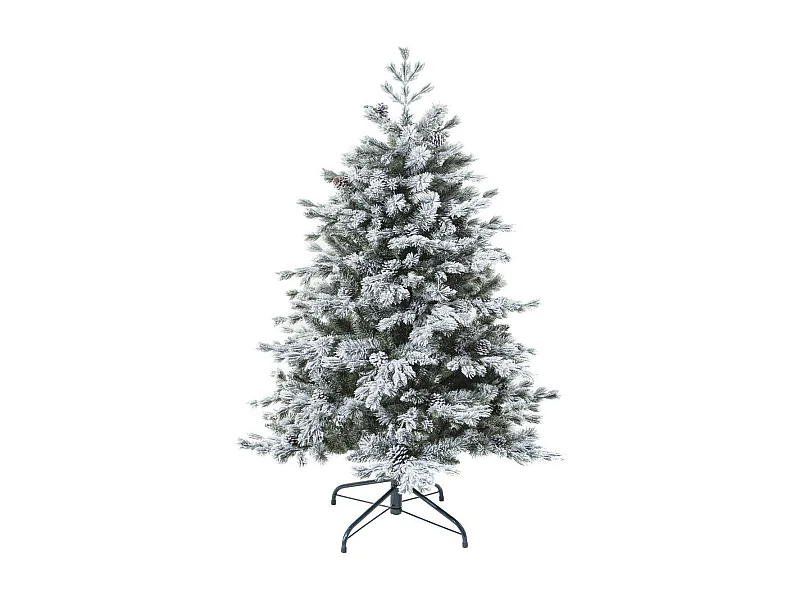 Sapin de Noël artificiel  vert floqué enneigé qualité premium H 150 cm