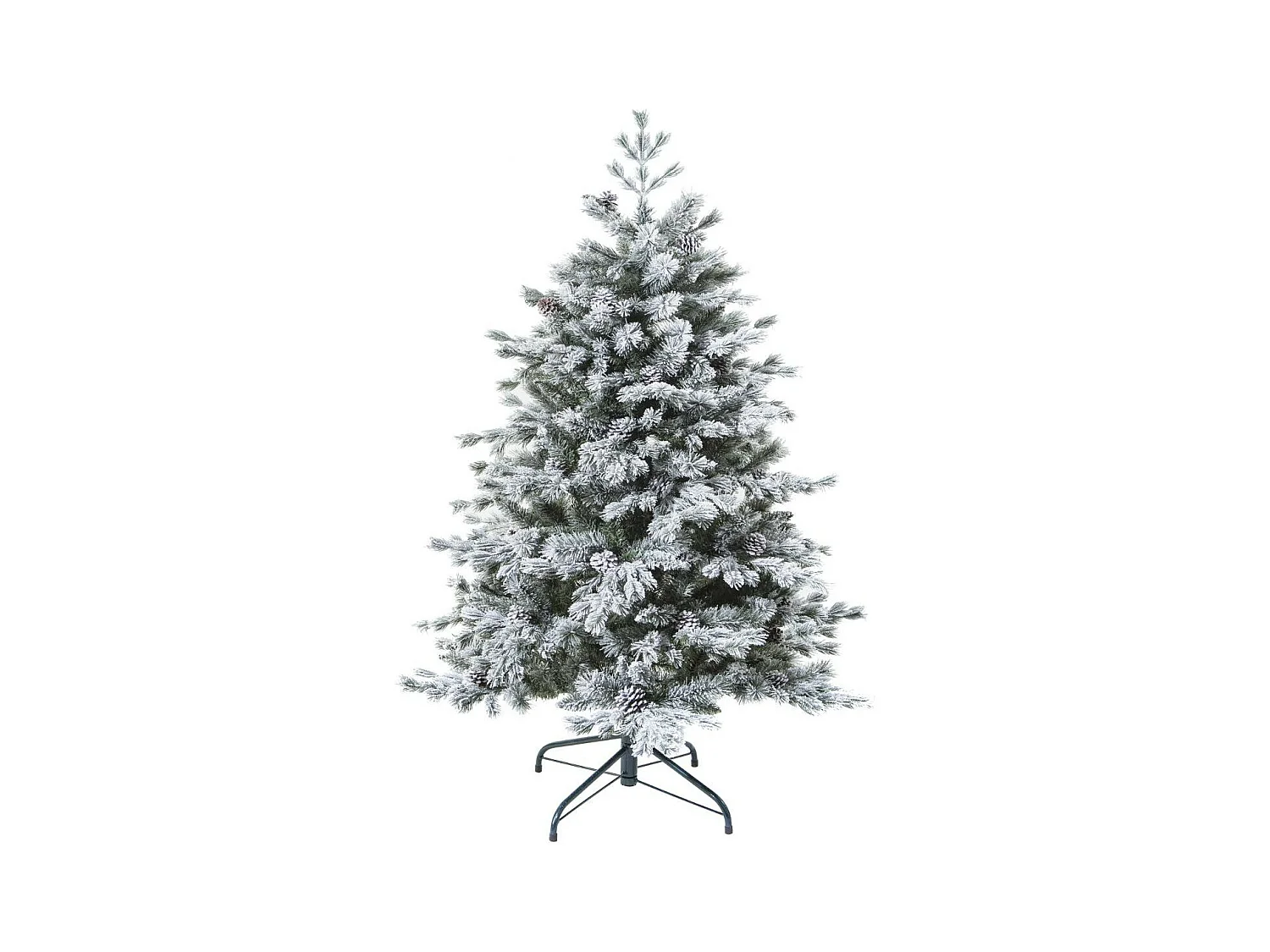 Sapin de Noël artificiel  vert floqué enneigé qualité premium H 150 cm