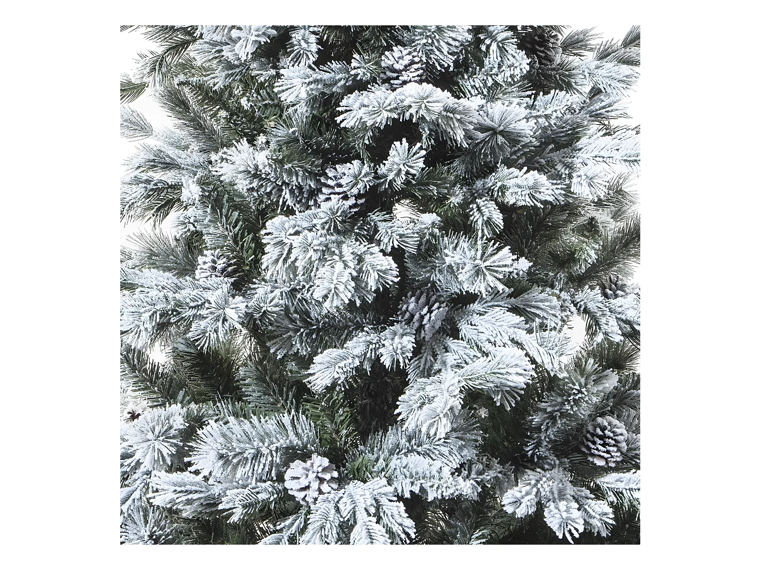 Sapin de Noël artificiel  vert floqué enneigé qualité premium H 150 cm