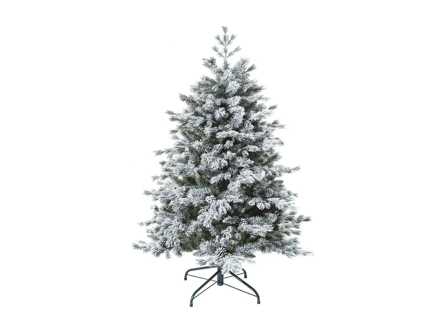Sapin de Noël artificiel  vert floqué enneigé qualité premium H 150 cm