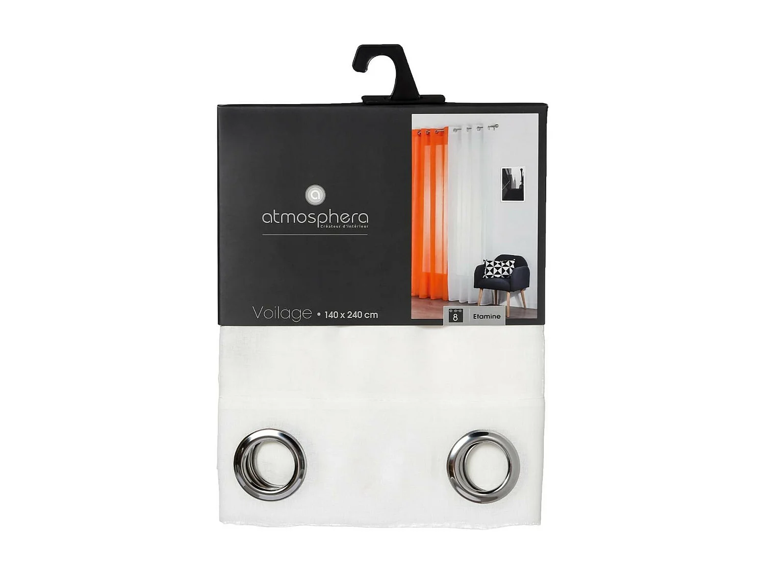 Voilage à œillets Etamine Ivoire 140 x 240 cm