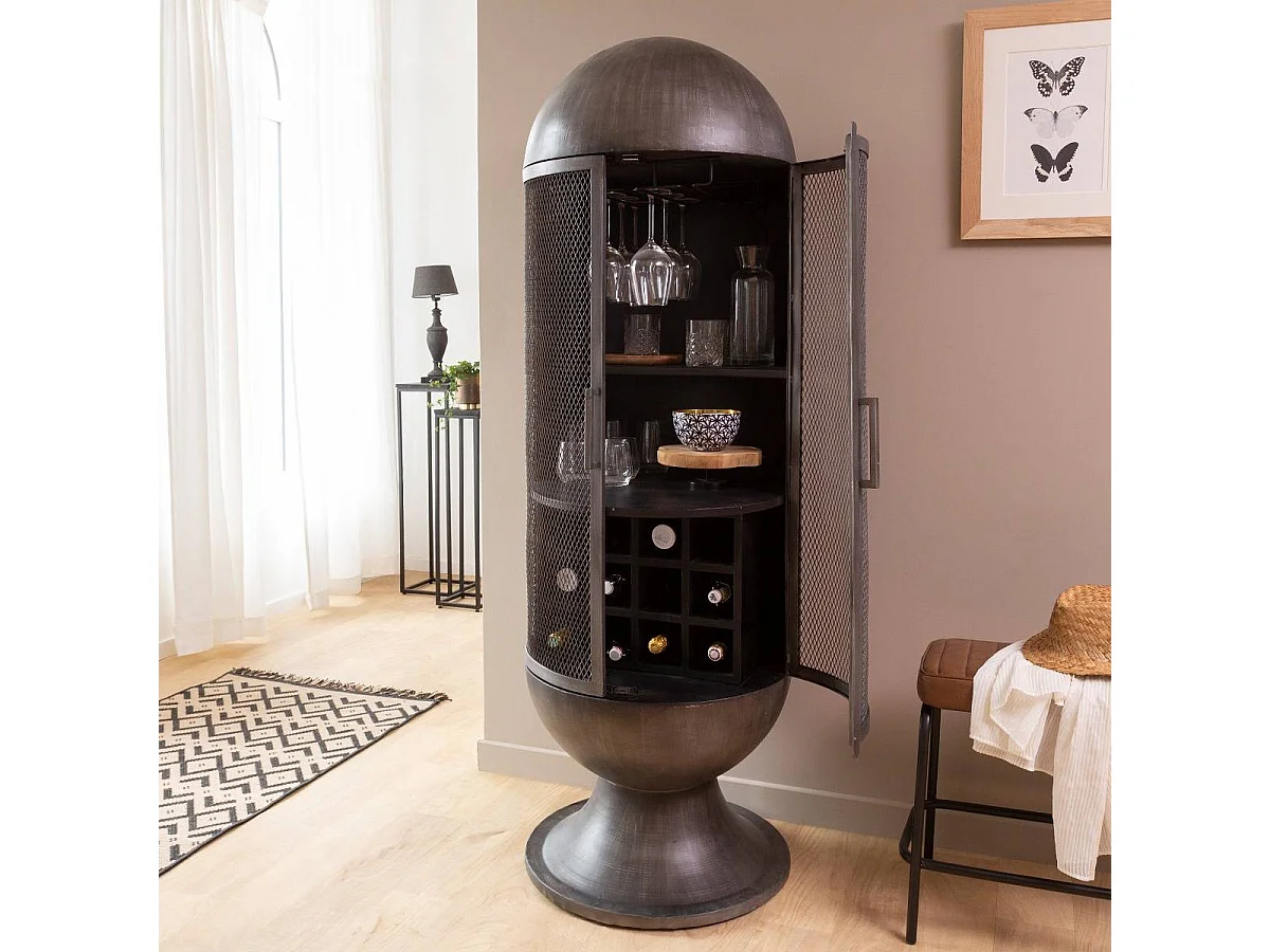 Buffet bar en metal Locker con almacenamiento - Made in Meubles