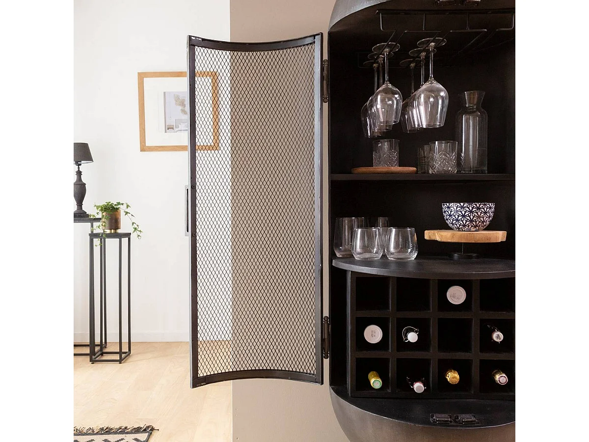 Buffet bar en metal Locker con almacenamiento - Made in Meubles