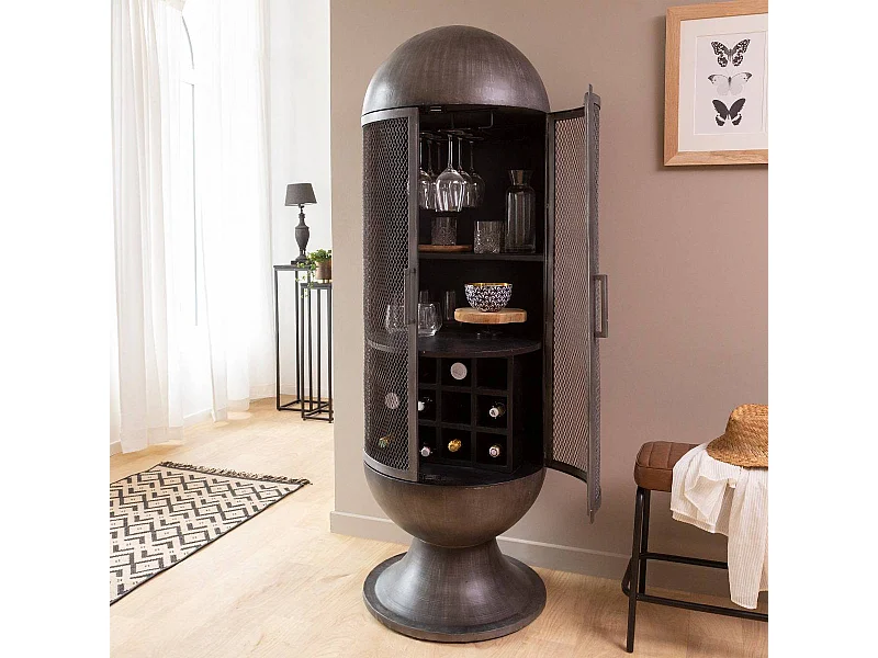 Buffet bar en metal Locker con almacenamiento - Made in Meubles