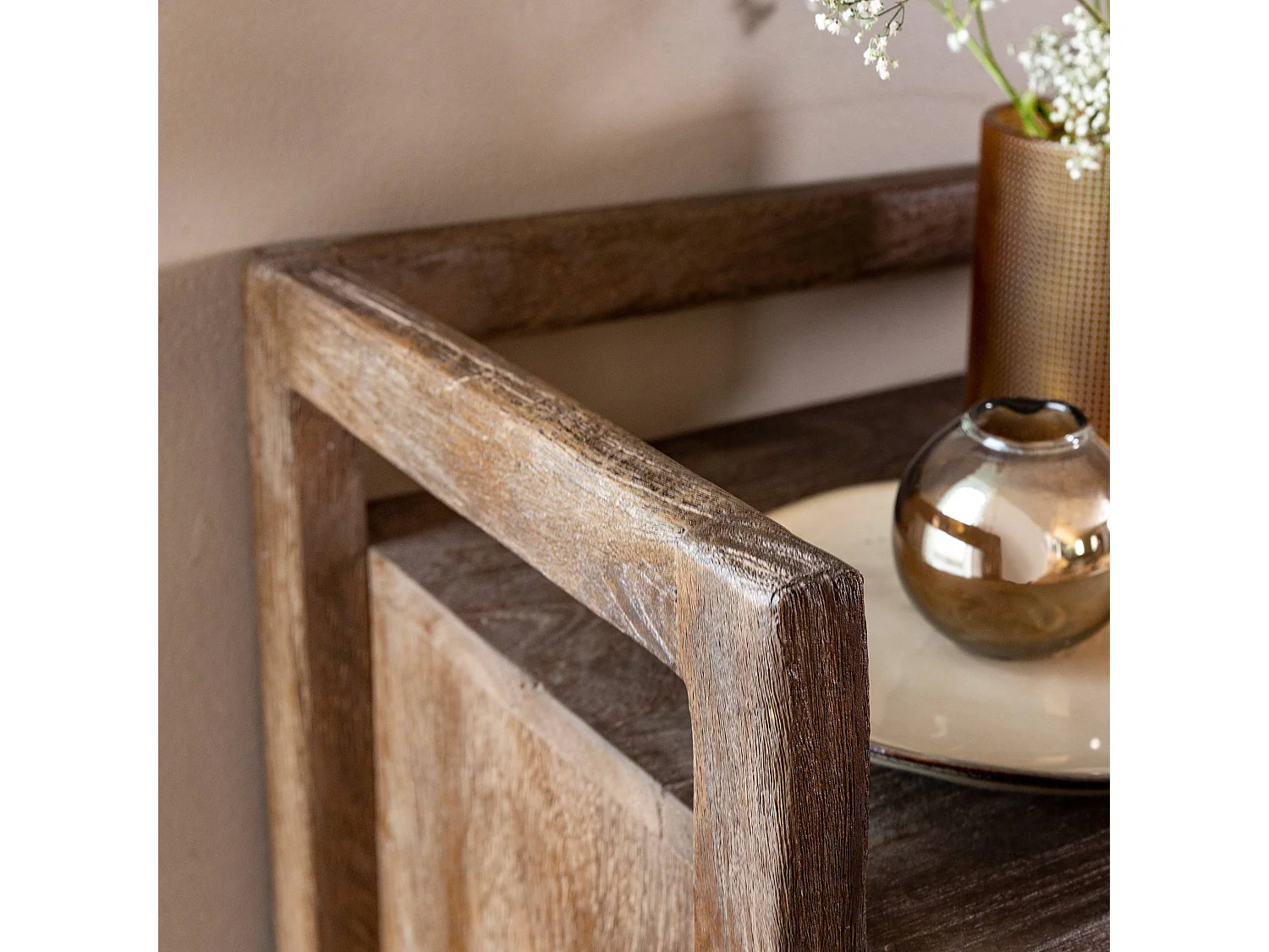 Chiffonnier en bois de manguier marron Emile